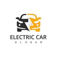 elektrisch auto logo sjabloon. groen rit icoon vector