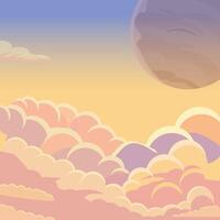 lucht achtergrond vol van wolken, illustrator tekening vector