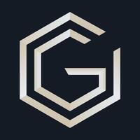 modern vector logo voor brief g, zeshoek logo
