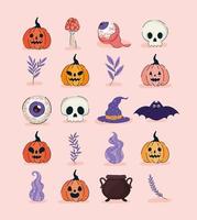 twintig halloween-items vector