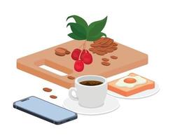 bundel met items om koffie te drinken vector