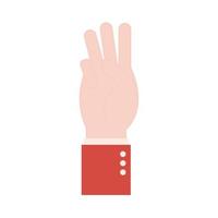 w hand gebarentaal vlakke stijl pictogram vector design