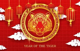 jaar van de tijger achtergrondconcept vector