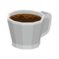 kopje donkere koffie op witte achtergrond vector