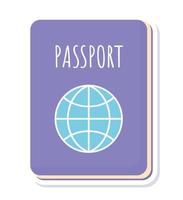 paarse paspoort sticker vector
