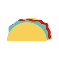 taco vlakke stijl pictogram vector ontwerp