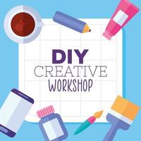 diy creatieve workshop belettering vector