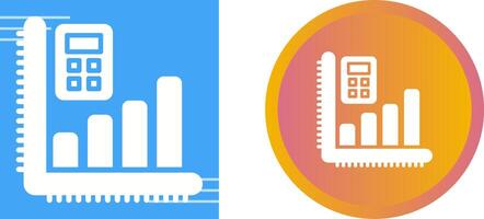 rekenmachine met diagram vector icoon