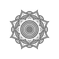 etherisch tekening van lotus mandala lijn kunst in zwart en wit monochroom vector