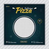 pizza sociaal media post banier sjabloon. heerlijk pizza verhaal ontwerp vector