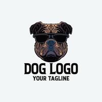 vector logo wijnoogst hond hoofd