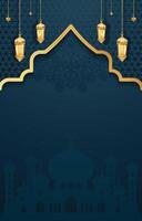 Ramadan kareem achtergrond met Arabisch lantaarns en moskee vector