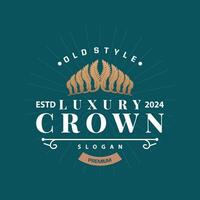kroon logo ontwerp gemakkelijk mooi luxe sieraden koning en koningin prinses Koninklijk sjabloon illustratie vector