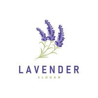 lavendel logo elegant Purper bloem fabriek illustratie bloemen ornament ontwerp vector