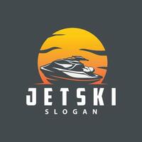 Jet ski logo marinier sport jetski merk logo insigne sjabloon extreem water racing vector bedrijf ontwerp