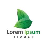 blad logo ontwerp icoon groen natuur element ecologie vector illustratie sjabloon