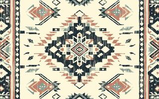 ikat meetkundig ornament met diamanten. ikkat. naadloos patroon. aztec stijl. tribal etnisch vector textuur. volk borduurwerk, Indisch, scandinavisch, zigeuner, Mexicaans, Afrikaanse tapijt, behang.