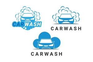 reeks van auto wassen logo ontwerp schoon met bubbel zeep vector