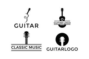 reeks van gitaar silhouet logo ontwerp creatief idee vector