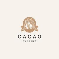 ai gegenereerd cacao logo vector icoon ontwerp sjabloon