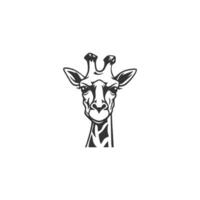 ai gegenereerd gekleurde giraffe hoofd en nek logo.isoated concept vector dier met giraffe dier gezicht in gemakkelijk stijl.