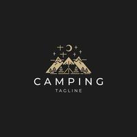 ai gegenereerd camping logo vector icoon ontwerp sjabloon