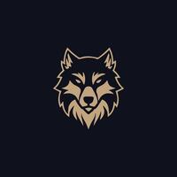 ai gegenereerd luxe wolf hoofd logo sjabloon mascotte symboolabstract voor vector wijnoogst ontwerp element