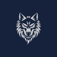 ai gegenereerd luxe wolf hoofd logo sjabloon mascotte symboolabstract voor vector wijnoogst ontwerp element