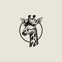 ai gegenereerd gekleurde giraffe hoofd en nek logo.isoated concept vector dier met giraffe dier gezicht in gemakkelijk stijl.