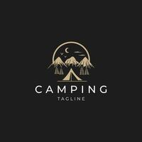 ai gegenereerd camping logo vector icoon ontwerp sjabloon