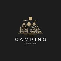 ai gegenereerd camping logo vector icoon ontwerp sjabloon