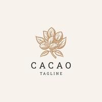 ai gegenereerd cacao logo vector icoon ontwerp sjabloon