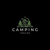 ai gegenereerd camping logo vector icoon ontwerp sjabloon