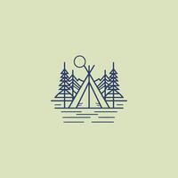 ai gegenereerd camping logo vector icoon ontwerp sjabloon