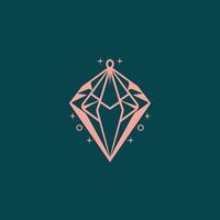 ai gegenereerd diamant logo icoon vector meetkundig diamant kunst sieraden winkel teken.