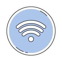 Wifi icoon met ronde knop vector