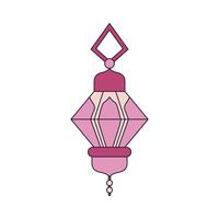 Islamitisch lantaarn decoratief verlichting vlak ontwerp vector