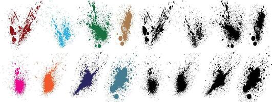 vector inkt geklater tarwe, oranje, rood, zwart, groente, Purper kleur bloed borstel beroerte grunge achtergrond