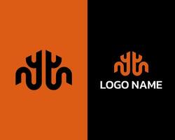 monogram ym brief logo ontwerp vector sjabloon