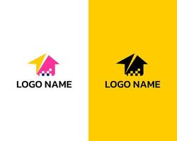 creatief uniek huis met pijl combinatie professioneel bedrijf logo ontwerp sjabloon vector
