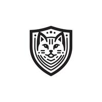 groot kat schild vector logo