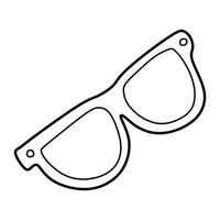 tekening lijn tekening van oud retro bril vector lineair logo identiteit. optisch winkel logotype icoon geïsoleerd Aan wit. schetsen stijl bril, visie apparatuur, mode accessoire, zonnebril, ontwerp kunst