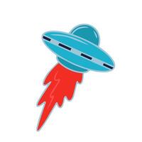 tekenfilm kleurrijk ufo icoon vector