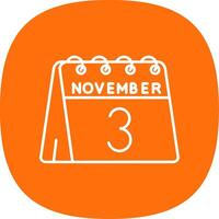 3e van november lijn kromme icoon vector