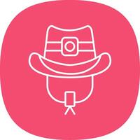 cowboy hoed lijn kromme icoon vector