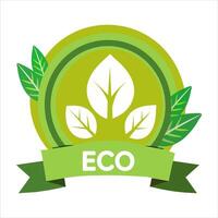 eco insigne met bladeren vector