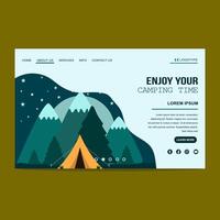 camping en reizen landen bladzijde voor web Promotie vector