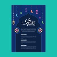 Islamitisch iftar menu ontwerp vector