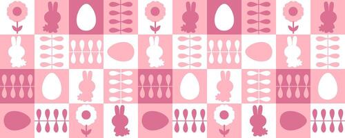 Pasen horizontaal patroon met gemakkelijk konijnen en eieren silhouetten. perfect afdrukken voor kaart, beker, mok, spandoek. Super goed voorjaar ontwerp voor ieder project. vector