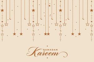 ramadan, eid al fitr, Islamitisch kalender achtergrond groet kaart met halve maan maan decoratie vector